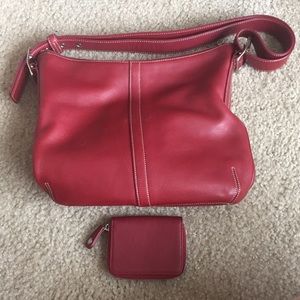 Red Coach Leather Purse